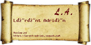 Léránt Adrián névjegykártya