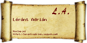 Léránt Adrián névjegykártya